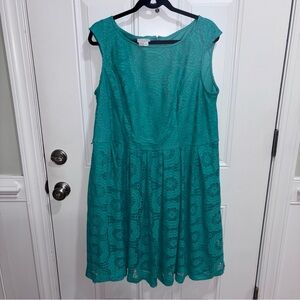 London Times 18W Teal Lace Dress